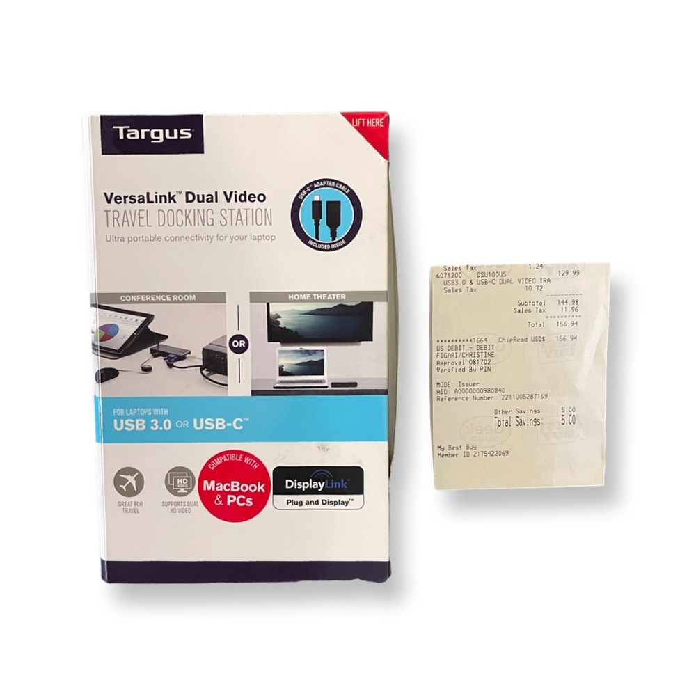 NIB Targus Travel Docking Station